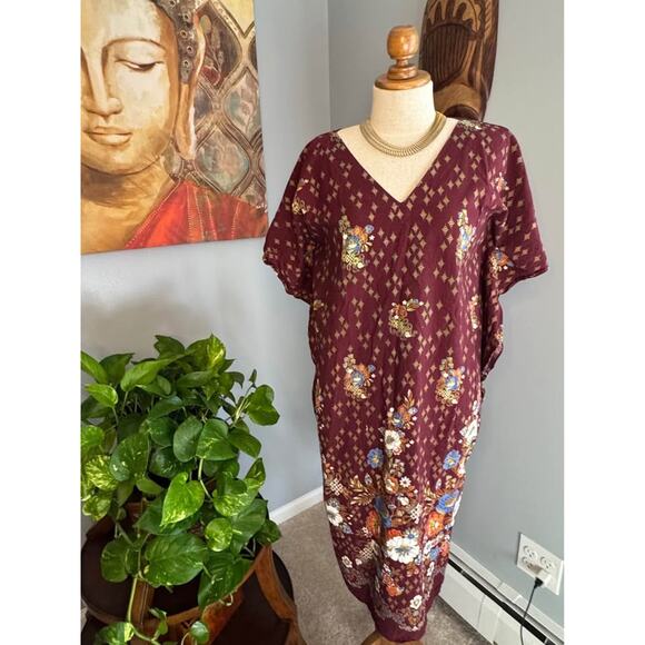 Vintage Boho Floral Kaftan Dress - Picture 2 of 8